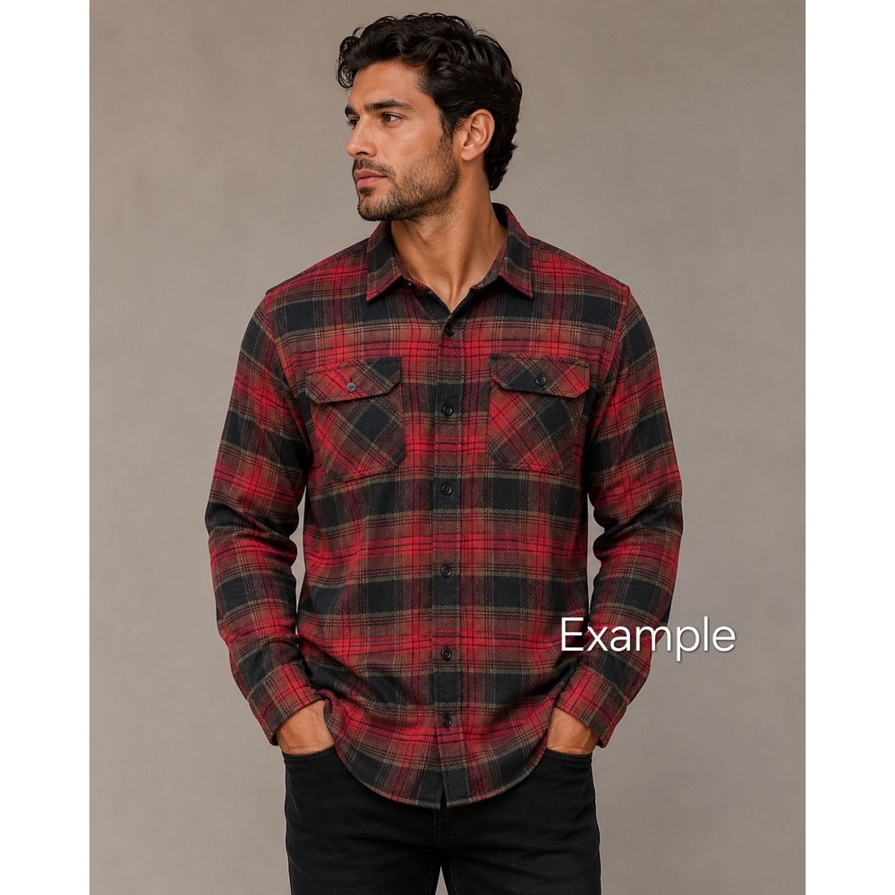 Size‎ M- Burnside Men's Long Sleeve Flannel Red